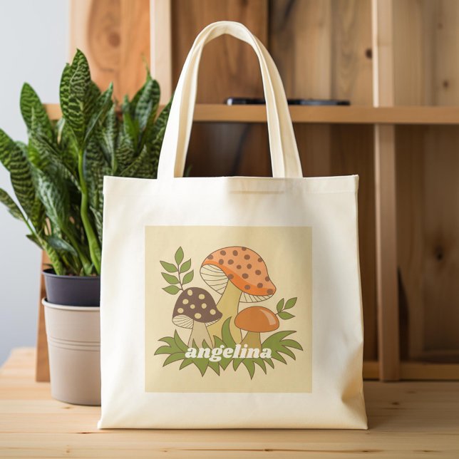 Merry Mushroom med eget namn Tygkasse (Custom Tote Bag)
