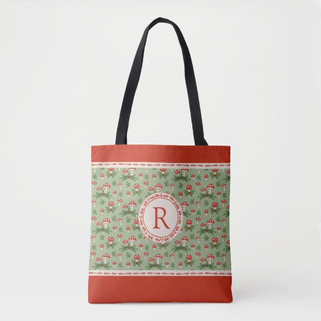 Merry Mushrooms Monogram Tote Tygkasse (Framsida)