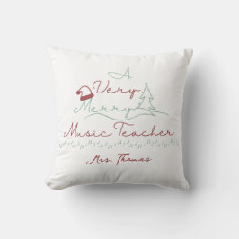 Merry Music Teacher White Personlig jul Kudde
