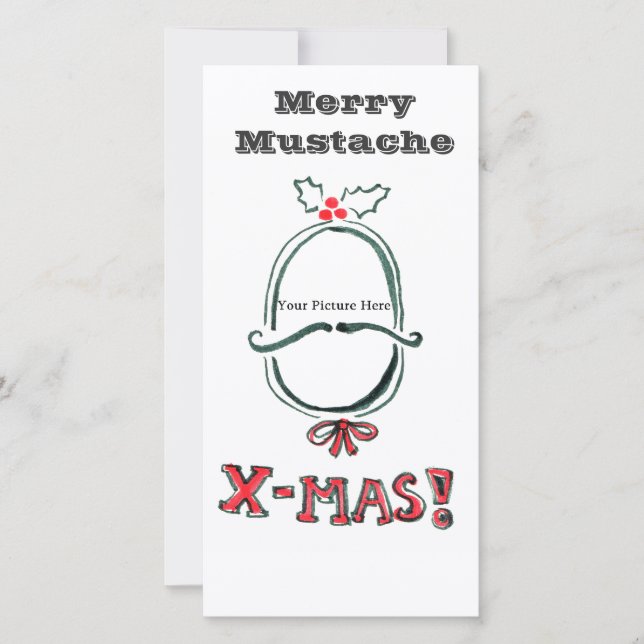 Merry Mustache Photo Card Julkort (Framsida)