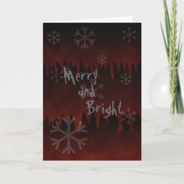 Merry N Bright Snowflake in helvetes Helgdag Card Helgkort (Framsida)