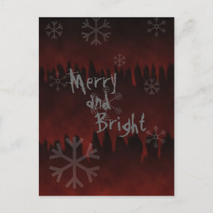 Merry N Bright Snowflake in helvetes Helgdag Postc Helg Vykort