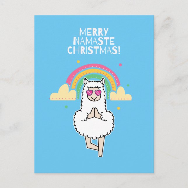 Merry Namaste jul Aqua Vykort (Framsida)