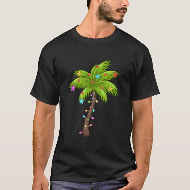 Merry Nautical Palm Tree Deck The Palms T Shirt (Framsida)