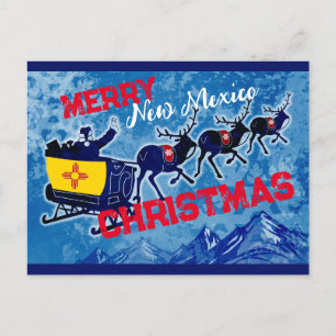 Merry New mexico flagga julvykort Helg Vykort