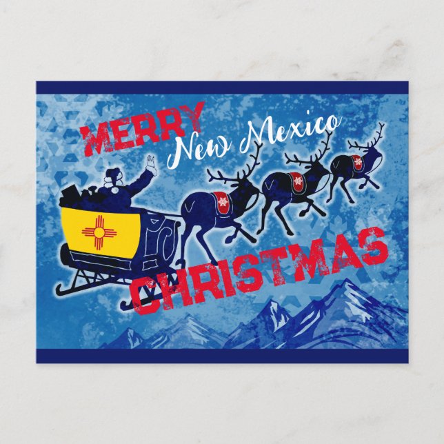 Merry New mexico flagga julvykort Helg Vykort (Framsida)