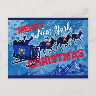 Merry New York flagga julvykort Helg Vykort
