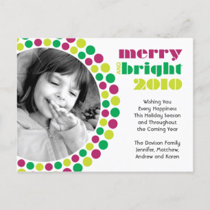 Merry och Bright 2010 Helgdag Photo Postcard Helg Vykort