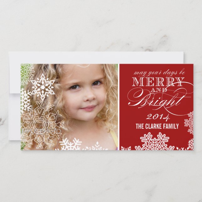 MERRY OCH BRIGHT | 2014 HELGDAG FOTOKORT JULKORT (Framsida)