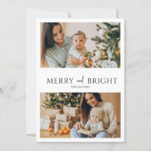 Merry och Bright | 2 Fotokort Helgdag