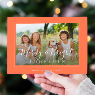 Merry och Bright 4 foton modern julaprikos Julkort