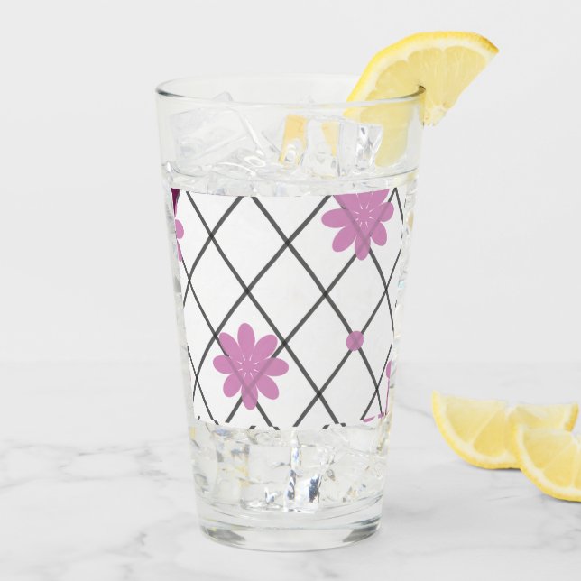 Merry och Bright Blommigt Glass Kopp (Bakside Is)