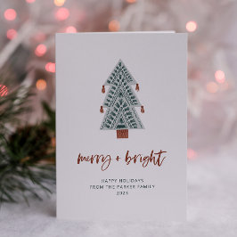 Merry och Bright | Boho Julgran No Photo Helgkort