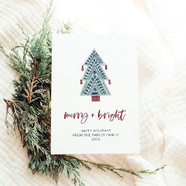 Merry och Bright | Boho Julgran No Photo Julkort