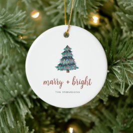 Merry och Bright | Boho Julgran och Photo Julgransprydnad Keramik