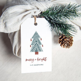 Merry och Bright | Boho Julgran och skript Presentetikett