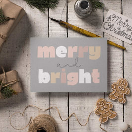 Merry och Bright Boho julvykort Vykort