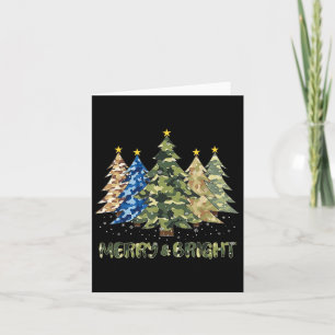 Merry och Bright Camo Julgran Merry Christm Kort