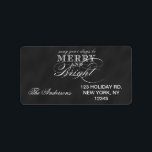 MERRY OCH BRIGHT CHALKBOARD HELGDAG ADRESSETIKETT<br><div class="desc">MERRY OCH BRIGHT CHRISTMAS HELGDAG ADRESS ETIKETT. CHALKBOARD-UTSKRIVEN EFFEKT. DAGARNA KAN VARA MERRY OCH BRIGHT. ELKE CLARKE DESIGNS©</div>
