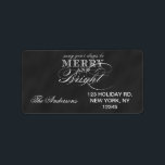 MERRY OCH BRIGHT CHALKBOARD HELGDAG ADRESSETIKETT<br><div class="desc">MERRY OCH BRIGHT CHRISTMAS HELGDAG ADRESS ETIKETT. CHALKBOARD-UTSKRIVEN EFFEKT. DAGARNA KAN VARA MERRY OCH BRIGHT. ELKE CLARKE DESIGNS©</div>