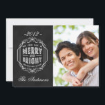 MERRY OCH BRIGHT CHALKBOARD PHOTO HELGDAG Card Julkort<br><div class="desc">MERRY OCH BRIGHT CHALKBOARD PHOTO JULHÄLSNINGAR FLAT-KORT. ELKE CLARKE© KAN VARA MERRY OCH BRIGHT.</div>