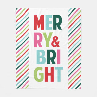 Merry och Bright Cheerful Helgdag Fleecefilt
