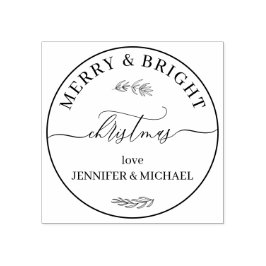 Merry och bright christmas stämpel