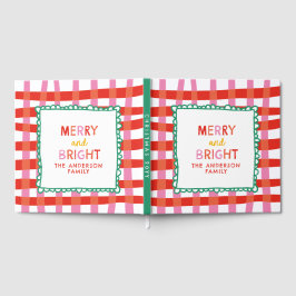 Merry och Bright Colorful Gingham, eget namn Gästböcker