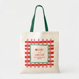 Merry och Bright Colorful Gingham, eget namn Tygkasse
