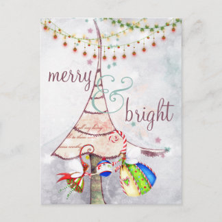Merry och Bright Fairy Julgran Helgdag Helg Vykort