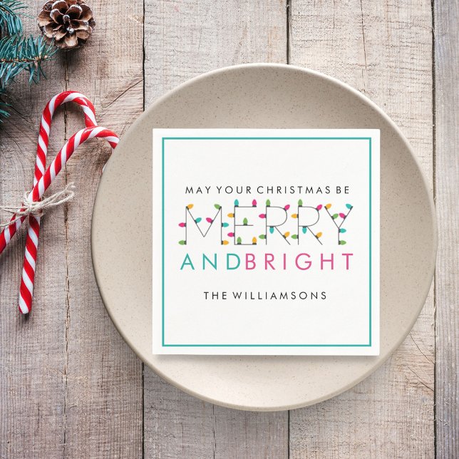 Merry och Bright Festive Julgran Ljus Pappersservett (Skapare uppladdad)