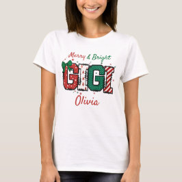 Merry och Bright Gigi Grandma jul t-shirt