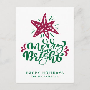 Merry och Bright   GLAD HELG Vykort
