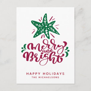 Merry och Bright   GLAD HELG Vykort