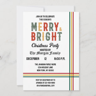 Merry och Bright God jul Party Inbjudningar