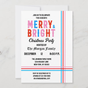 Merry och Bright God jul Party Inbjudningar