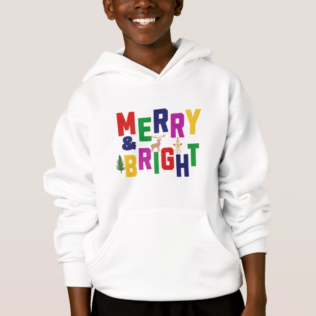 Merry och Bright Gräs Träd Reindeer Snögubbe T Shirt (Framsida)
