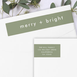 Merry och Bright | Gröntens Returadress jul Etikettband