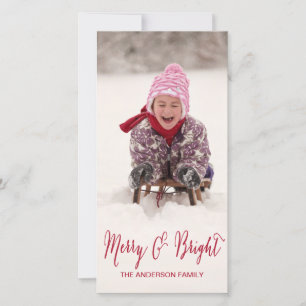 Merry och Bright Helgdag-fotokort Julkort