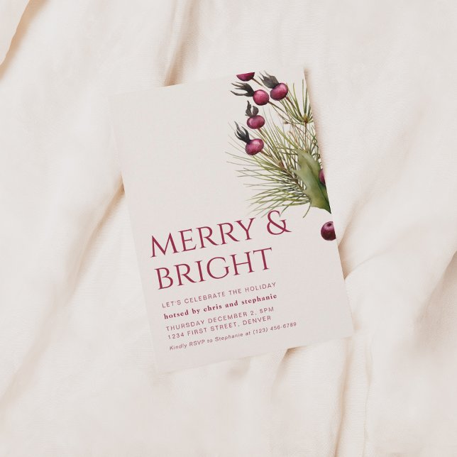 Merry och Bright Helgdag jul Inbjudan (Skapare uppladdad)