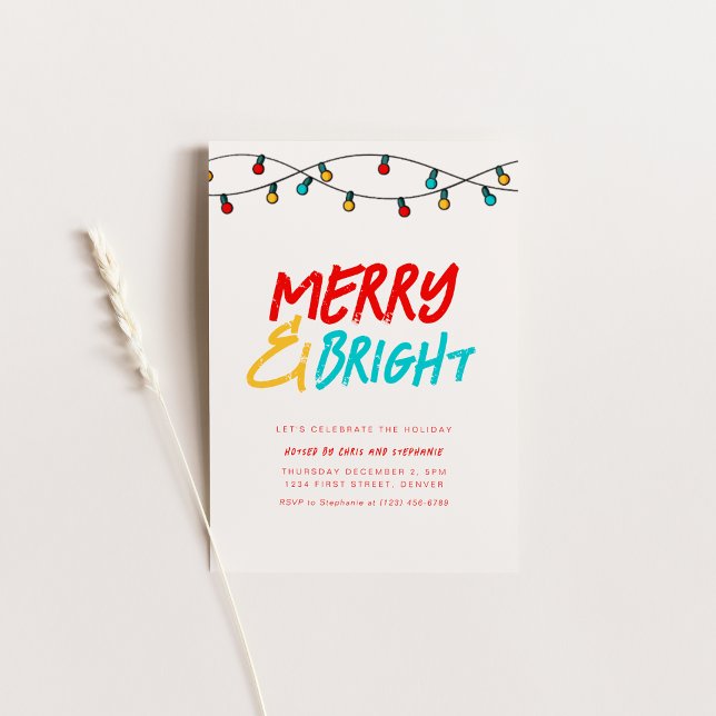 Merry och Bright Helgdag jul Inbjudan (Skapare uppladdad)