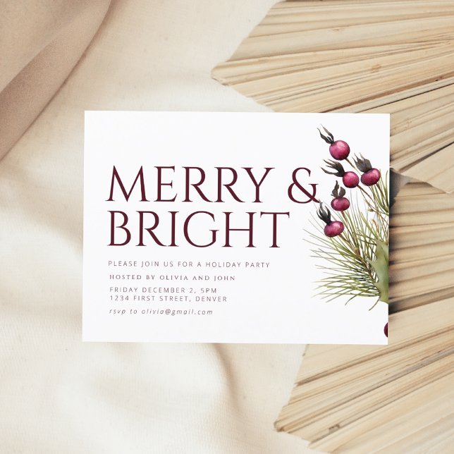 Merry och Bright Helgdag jul Party Inbjudan (Skapare uppladdad)