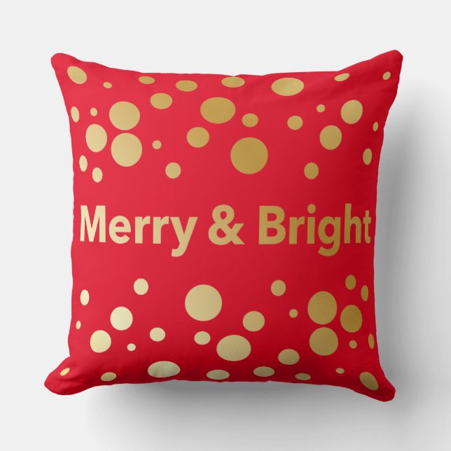 Merry och Bright Helgdag Kudde (Framsida)