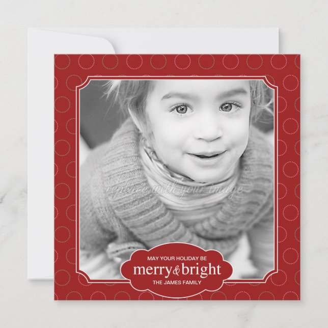 Merry och Bright Helgdag Photo Cards/ julklapp Julkort (Framsida)