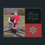 Merry och Bright Helgdag Photo Postcard Helg Vykort<br><div class="desc">Det här helgdag kan anpassas helt av dig och bör omfatta hela helgdag där ute, förutom kanske Festivus. Ändra bara mallfotot till eget och anpassa helgdag på baksidan så att det blir ditt eget. Om du behöver hjälp, så säg bara till mig och jag skulle vara lycklig för att hjälpa...</div>