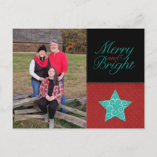 Merry och Bright Helgdag Photo Postcard Helg Vykort