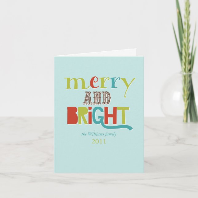 Merry och Bright Helgkort (Framsida)