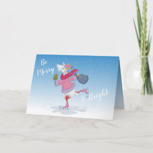 Merry och Bright Ice Skate Helgkort