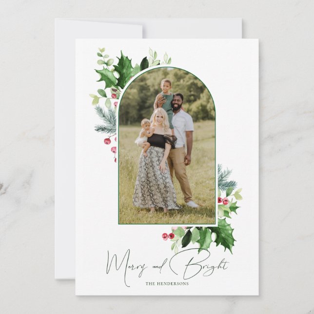 Merry och Bright jul Arch Hälsning (Framsida)