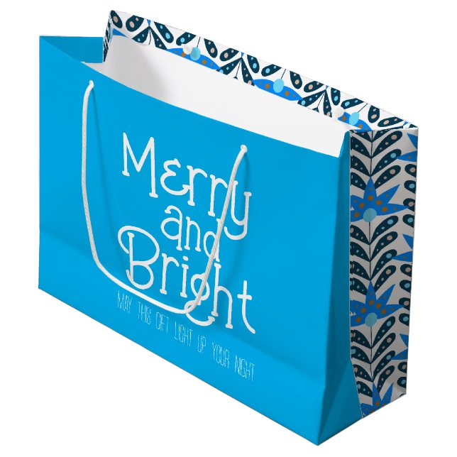 Merry och Bright jul Gift Bag (Framsidan Vinklad)